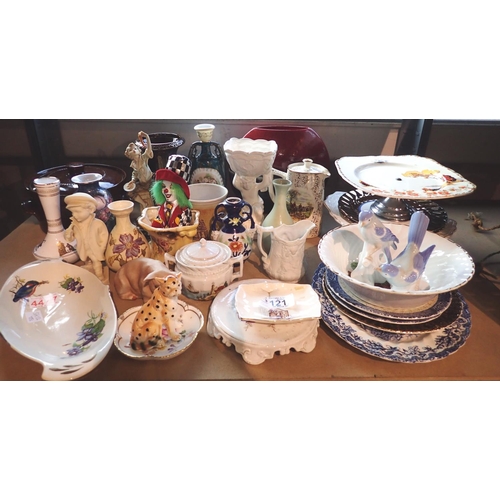 1212 - Collection of mixed ceramics including blue and white. Not available for in-house P&P