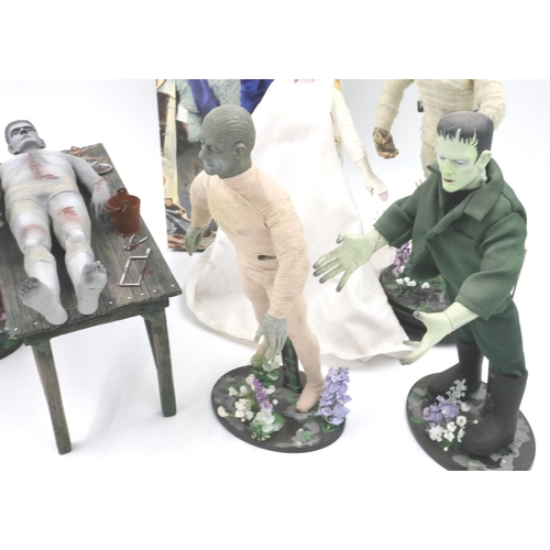 163 - Collectors action figures: horror genre greats including Wolfman, Frankenstein and others (7), one i... 