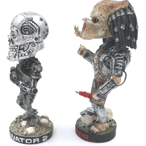 164 - NECA: three horror genre bobble head figures, Predator, Alien and Terminator, largest H: 22 cm, Pred... 