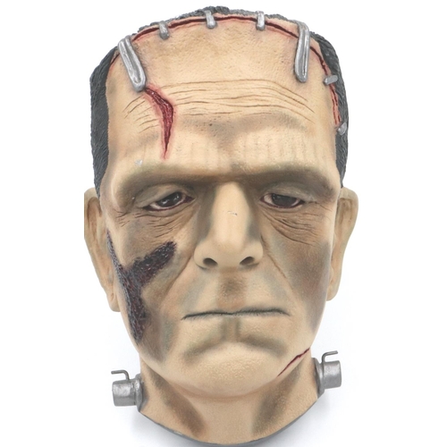 166 - Cast plaster wall mask, Frankenstein, H: 25 cm. P&P Group 1 (£14+VAT for the first lot and £1+VAT fo... 