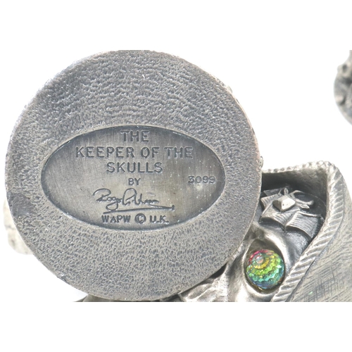 167 - Five Pewter skull ornaments by Myth and Magic for Tudor mint. P&P Group 2 (£18+VAT for the first lot... 