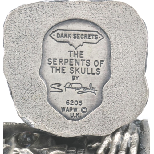 167 - Five Pewter skull ornaments by Myth and Magic for Tudor mint. P&P Group 2 (£18+VAT for the first lot... 