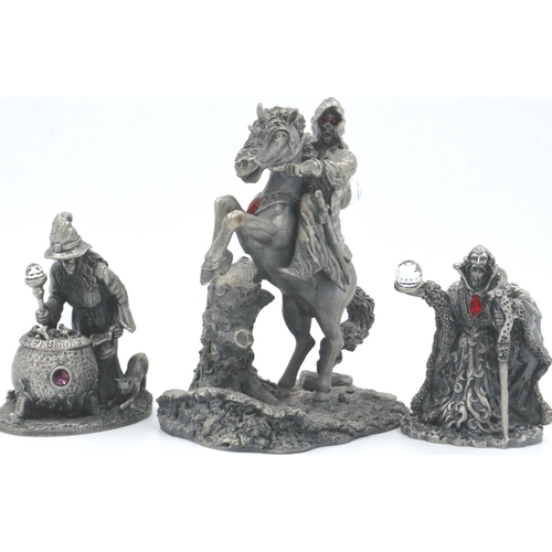 170 - Black Rider first series Pewter figure from The Lord Of The Rings collection and two further Pewter ... 