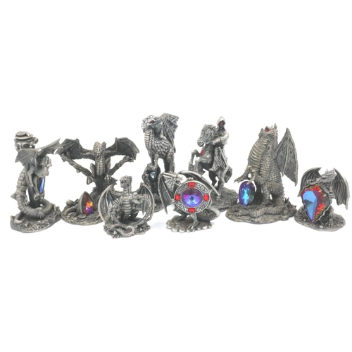 171 - Six Pewter Dragon figures by Myth and Magic for Tudor mint. P&P Group 2 (£18+VAT for the first lot a... 