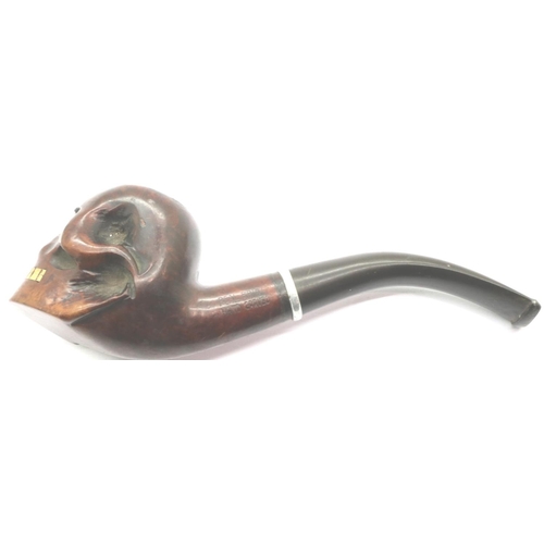 172 - Briarwood skull form smokers pipe, L: 14 cm. P&P Group 1 (£14+VAT for the first lot and £1+VAT for s... 