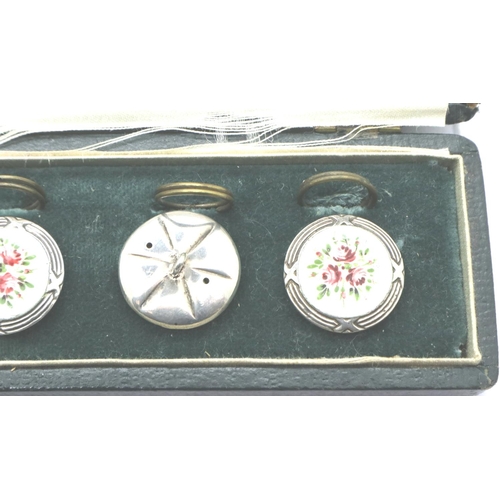 176 - Boxed set of six ceramic and silver plated buttons, D: 19 mm P&P Group 1 (£14+VAT for the first lot ... 