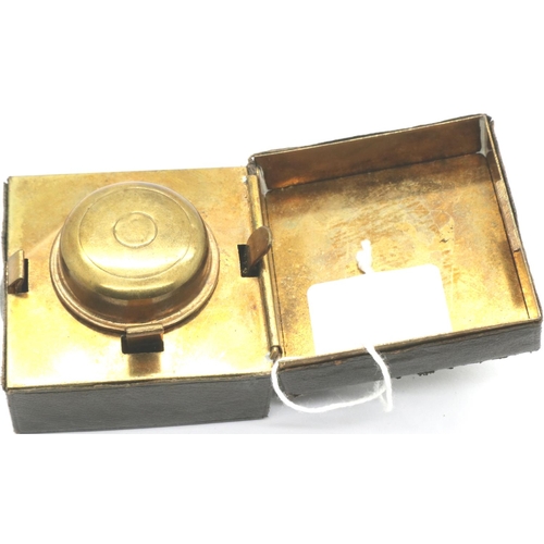 177 - Small portable inkwell in case, L: 50 mm. P&P Group 1 (£14+VAT for the first lot and £1+VAT for subs... 