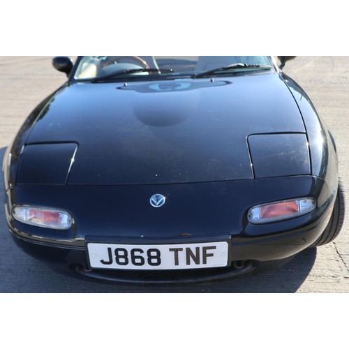 2 - Mazda Eunos Roadster (MX5) Mark 1,1991. Automatic, Mileage 179,209 km (approx 111,355 miles), black ... 