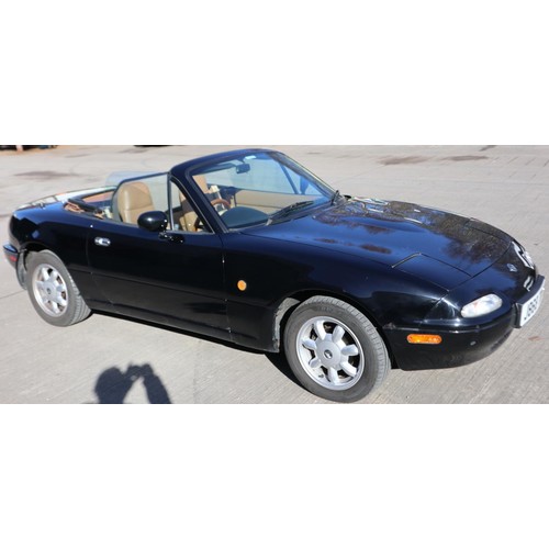 2 - Mazda Eunos Roadster (MX5) Mark 1,1991. Automatic, Mileage 179,209 km (approx 111,355 miles), black ... 