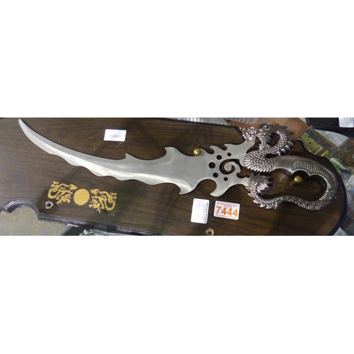 1156A - Large dragon handled Oriental display sword, blade L: 24 cm. Not available for in-house P&P