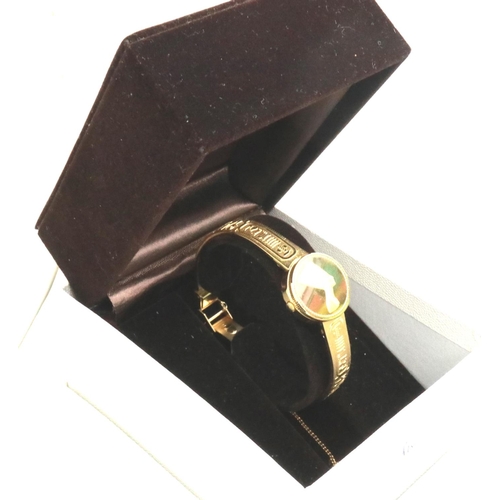 105A - 1985 Franklin Mint golden Nefertiti 22ct gold plated wristwatch, requires battery. P&P Group 1 (£14+... 