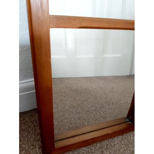 1061A - Large oak framed window wall mirror, with arched top, H: 121 cm, W: 57 cm, good condition, no cracks... 