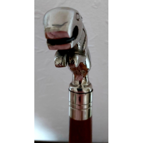 1305A - Jaguar handled walking stick, L: 90 cm. Not available for in-house P&P