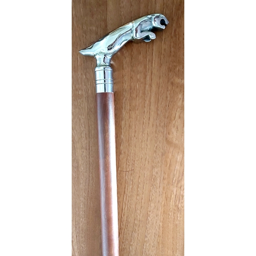 1305A - Jaguar handled walking stick, L: 90 cm. Not available for in-house P&P