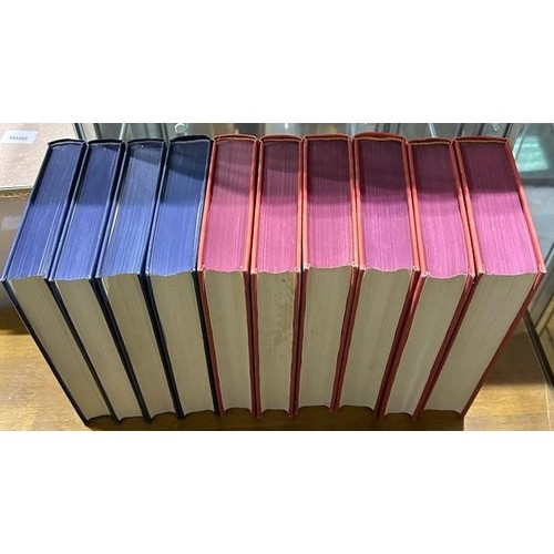 1027 - Two sets of leather bound Winston Churchill books, some minor damage to bottom corners of some, some... 