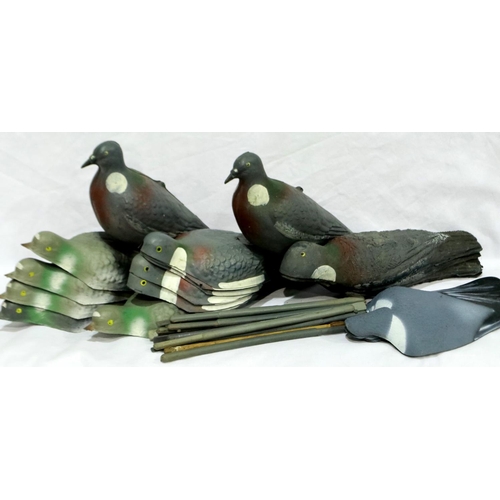 2022 - Approximately twenty decoy pigeons in hollow plastic, mostly halves with two full body. P&P Group 3 ... 