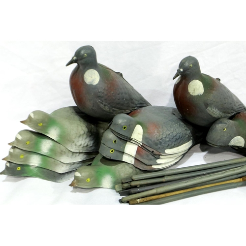 2022 - Approximately twenty decoy pigeons in hollow plastic, mostly halves with two full body. P&P Group 3 ... 