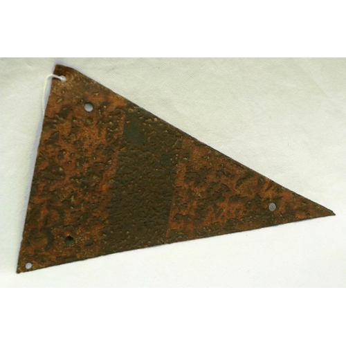 2156 - Rare WWII German Luftwaffe Afrika Korps metal camp marker pennant, 8 x 26 cm. Vendor advises found i... 