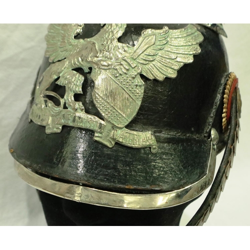 2171 - WWI Imperial German restored 1845 model Bayen Dragoner Regiment no 20 Officers Pickelhaube. P&P Grou... 