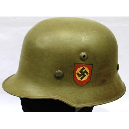 2183 - Third Reich Waffen SS M34 Edelshalk helmet, with hand painted decals. P&P Group 2 (£18+VAT for the f... 