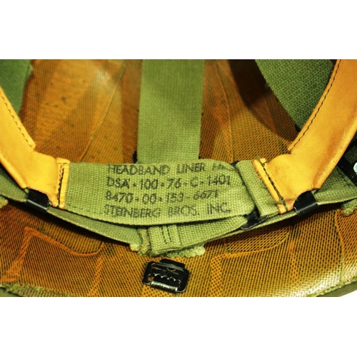 2186 - Post Vietnam war M1 swivel-bale helmet with liner. P&P Group 2 (£18+VAT for the first lot and £3+VAT... 