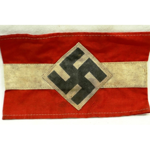 2195 - WWII German Hitler Youth armband with Stady (town) stamp. P&P Group 1 (£14+VAT for the first lot and... 