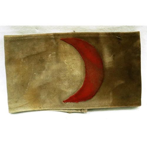 2199 - WWI Turkish Ottoman Empire Red Crescent Medics armband, with official stamp inside. P&P Group 1 (£14... 
