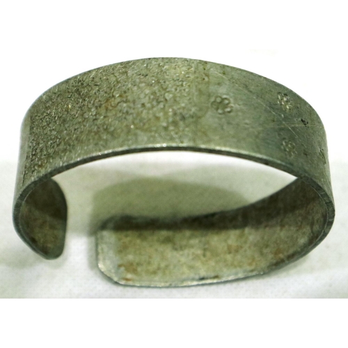2200 - Vietnam War period helicopter metal bracelet, made by locals from metals recovered from aircraft and... 