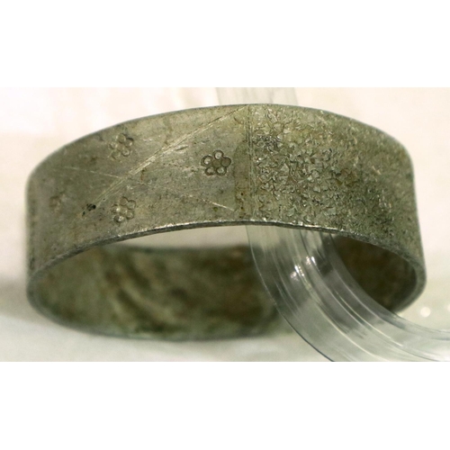 2200 - Vietnam War period helicopter metal bracelet, made by locals from metals recovered from aircraft and... 