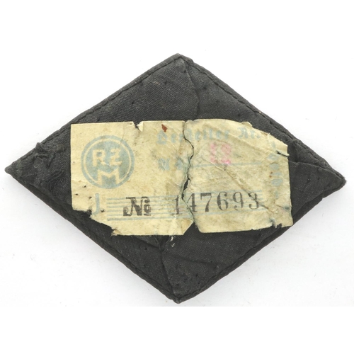 2306 - German Third Reich Motor Corps embroidered cap badge, with RZM paper label attached verso. P&P Group... 