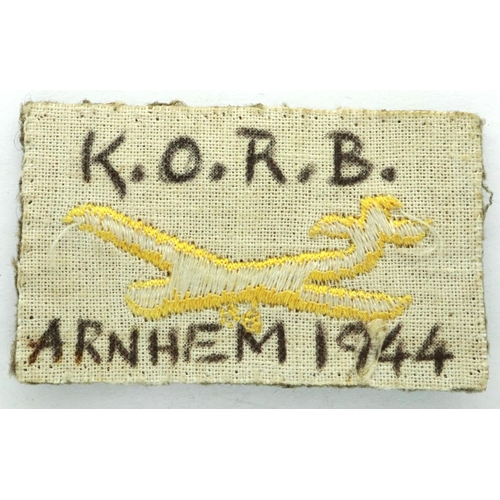 2312 - Kings Own Border Regiment Airborne Glider Troops sleeve badge, Arnhem 1944. P&P Group 1 (£14+VAT for... 