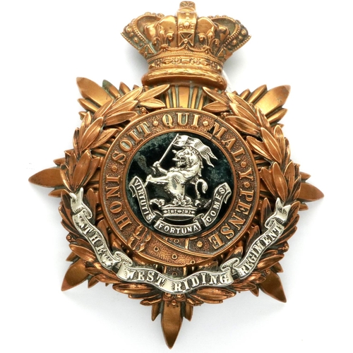 2323 - Victorian helmet plate, West Riding Regiment. P&P Group 1 (£14+VAT for the first lot and £1+VAT for ... 