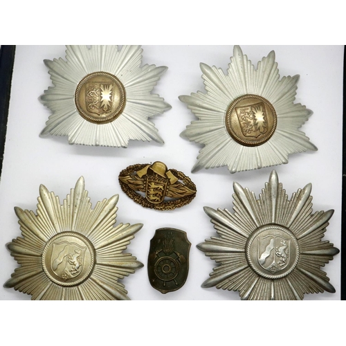 2327 - Six Post War Police, West German Police and Fire Service badges. P&P Group 1 (£14+VAT for the first ... 