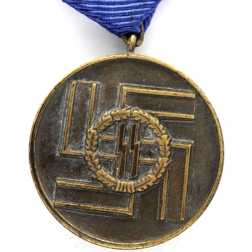 2344 - Museum quality reproduction Waffen SS Long Service medal. P&P Group 1 (£14+VAT for the first lot and... 