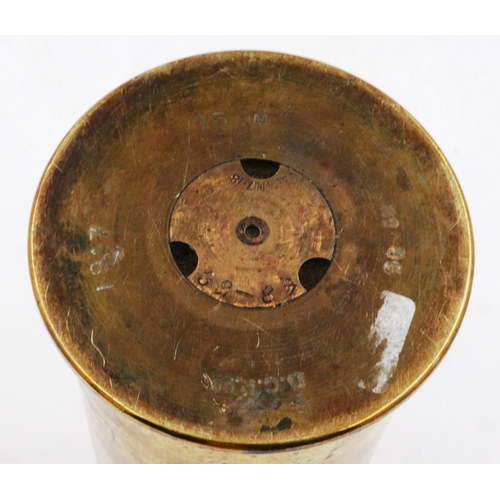 2207A - INERT WWI German Trench Art shell case vase, H: 28 cm. P&P Group 2 (£18+VAT for the first lot and £3... 