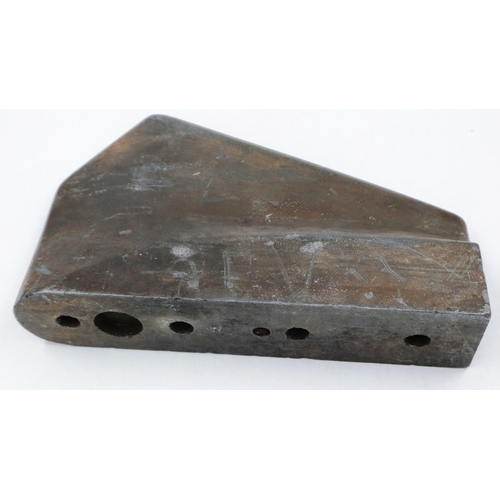 2207C - WWII German V-2 rocket graphite steering vane, with six mounting holes to the base, serial number 00... 