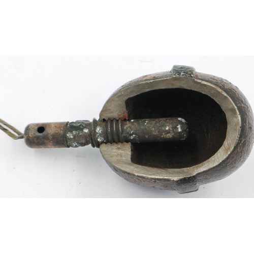 2215 - INERT WWI Imperial German cutaway model 19 Eierhandgrenate (egg grenade). P&P Group 1 (£14+VAT for t... 
