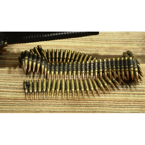 2224 - Full metal replica M60 LMG with approximately 160 inert rounds and round bag, fold down extending le... 