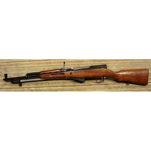 2228 - Chinese SKS rifle, WWII model, undated with cruciform folding bayonet, 2015 spec deactivation with m... 