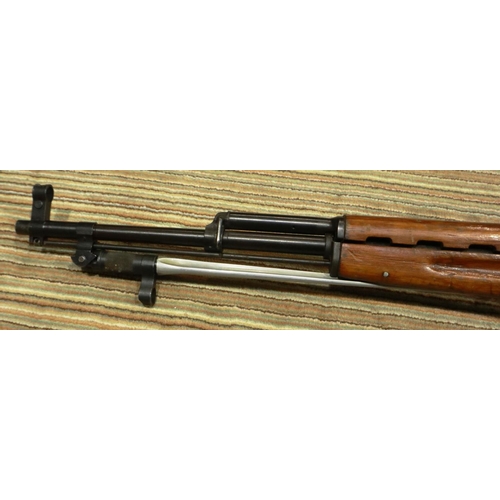 2228 - Chinese SKS rifle, WWII model, undated with cruciform folding bayonet, 2015 spec deactivation with m... 