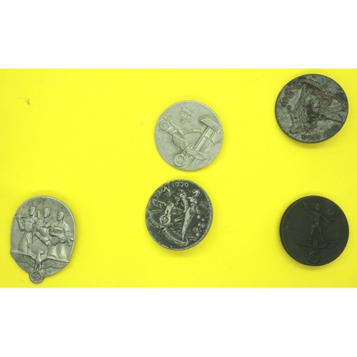 2322 - Six Third Reich period Gau badges, dated 1934-1939. P&P Group 1 (£14+VAT for the first lot and £1+VA... 