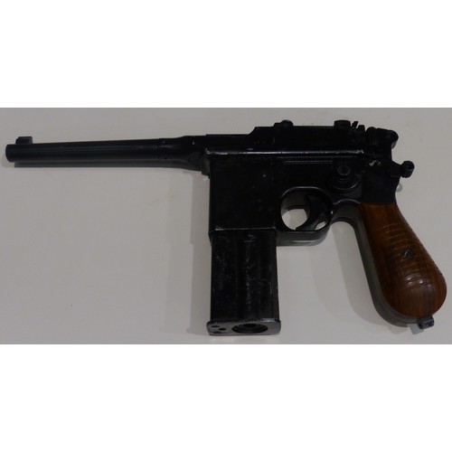 2208A - Mauser C96 .177 broomhandle air soft pistol, not working. P&P Group 2 (£18+VAT for the first lot and... 