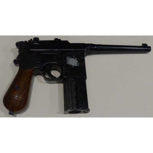 2208A - Mauser C96 .177 broomhandle air soft pistol, not working. P&P Group 2 (£18+VAT for the first lot and... 