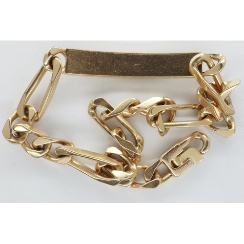 17 - Presumed 9ct gold identity bracelet, inscribed Julie, L: 21 cm, 16.1g. P&P Group 1 (£14+VAT for the ... 