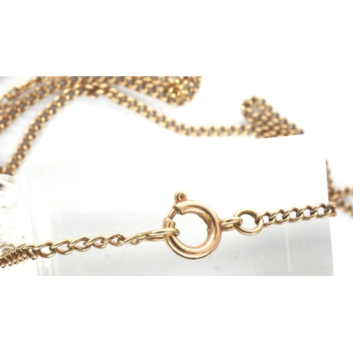 41 - 9ct gold fine link neck chain, L: 68 cm, 3.9g. P&P Group 1 (£14+VAT for the first lot and £1+VAT for... 