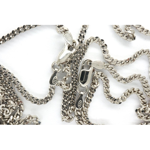 46 - Two 925 silver neck chains, longest chain L: 50 cm. P&P Group 1 (£14+VAT for the first lot and £1+VA... 