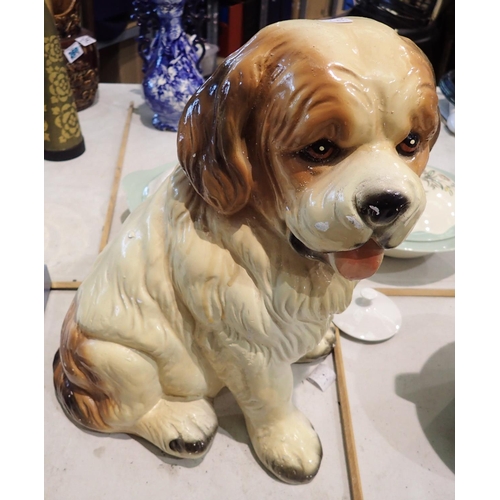 1400 - Large ceramic dog figure, H: 38 cm. Not available for in-house P&P