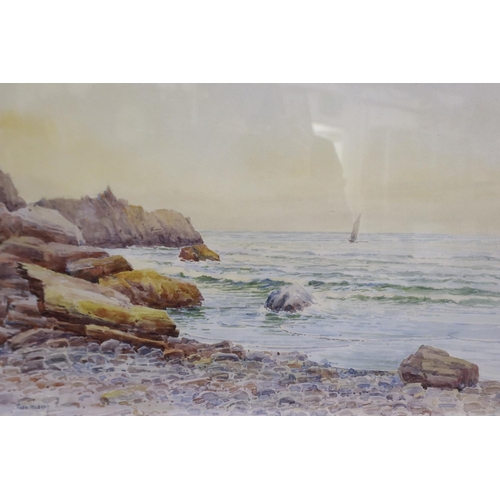 2005 - Fred Wildash (19th/20th century): a pair of watercolours, coastal landscapes, each 30 x 55 cm. Not a... 