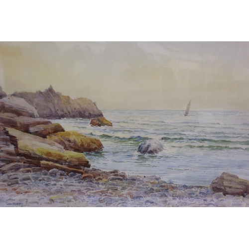 2005 - Fred Wildash (19th/20th century): a pair of watercolours, coastal landscapes, each 30 x 55 cm. Not a... 