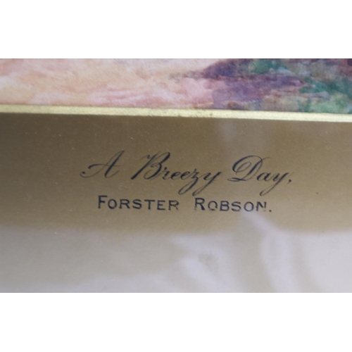 2006 - Forster Robson (Exh. 1888-1906): watercolour, A Breezy Day, 34 cm x 51 cm, labels verso. Not availab... 